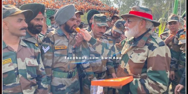 Prime Minister Narendra Modi celebrated Diwali with soldiers in jammu kashmir