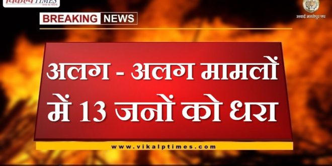 13 people arrested in different cases in sawai madhopur