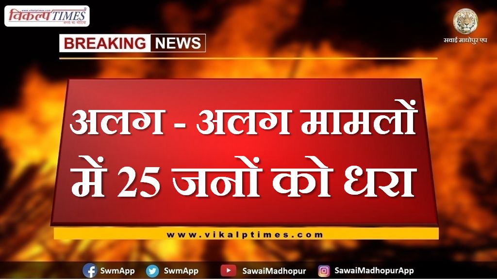25 people arrested in separate cases in sawai madhopur