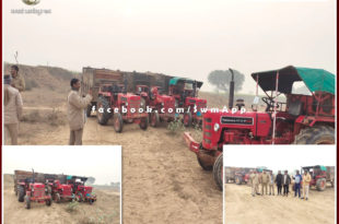Police seized 4 tractor-trolley filled with illegal gravel and one tractor driver arrested
