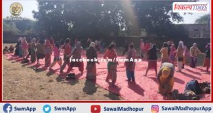 Rani Laxmibai self defense training camp going on in bonli, teachers are taking training