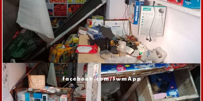 Thieves stole goods worth 80 thousand from Arvind Mobile Shop located in sawai madhopur