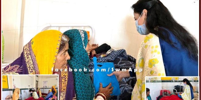 Archana Meena distributed health kits to the patients in general hospital Sawai madhopur