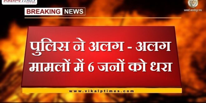 Police arrested 6 people in different cases in sawai madhopur
