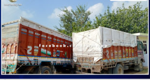 Police seized two trucks while transporting illegal gravel in sawai madhopur