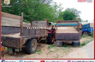 Police baton on illegal gravel transport in malarna dungar sawai madhopur