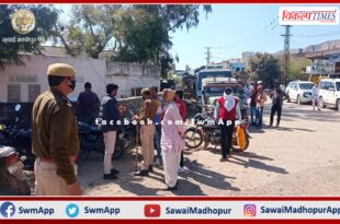 Police vehicle checking campaign on increasing incidents of vehicle theft in bonli