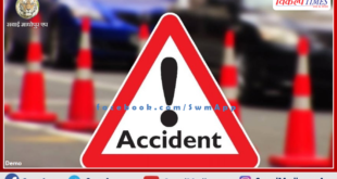 Road accident caused the death of a bike rider on the spot in sawai madhopur