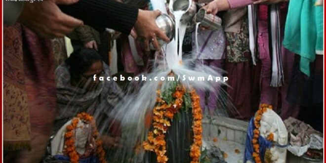 Crowd of devotees gathered in the pagodas on Mahashivratri in sawai madhopur