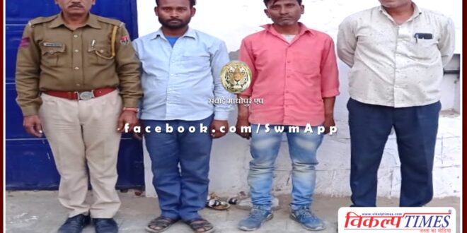Khandar police station arrest five people for gambling by betting on cards in khandar sawai madhopur
