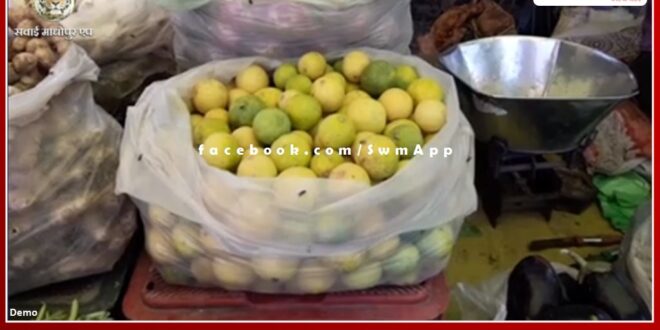 Lemon squeezed people's juice, With the increase in heat, the prices of lemons also increase in sawai madhopur
