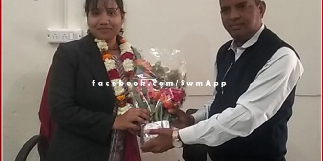Newly appointed development officer Sakshi Verma took charge of Chauth ka barwara