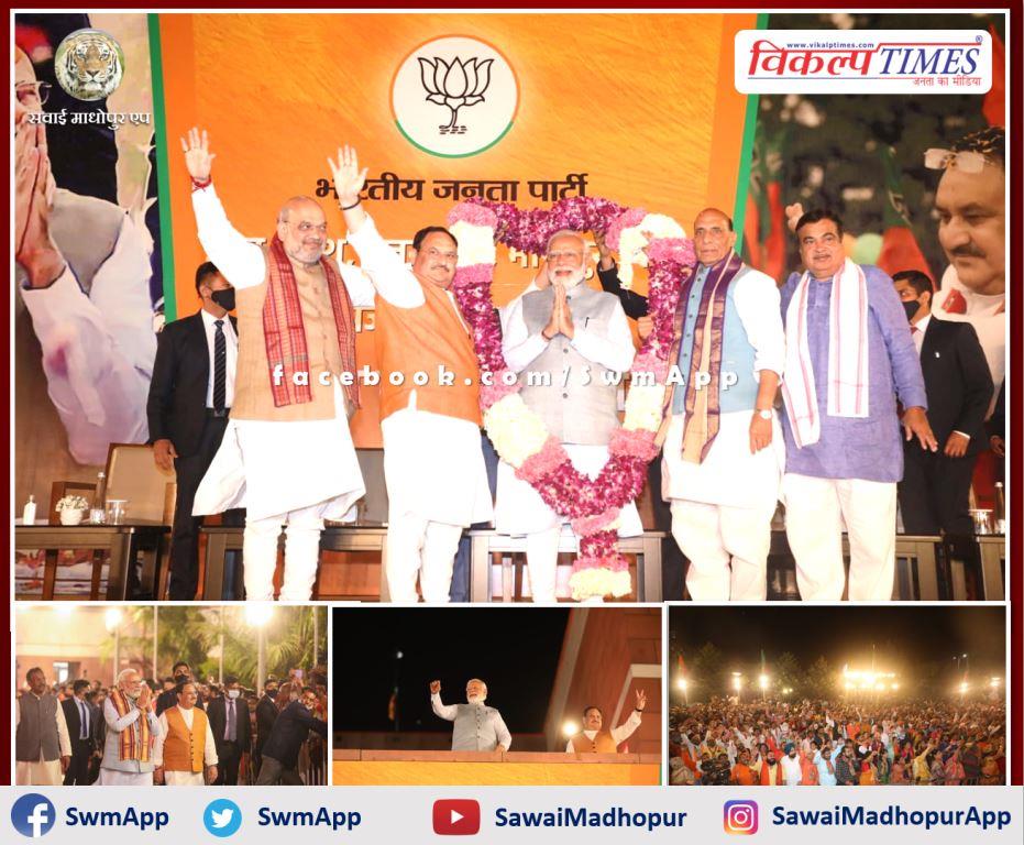 Sawai Madhopur BJP workers celebrated the victory of BJP in four states