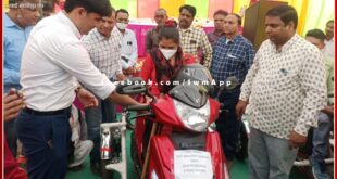 Scooty for 34 specially abled people for mobility in study and employment in sawai madhopur