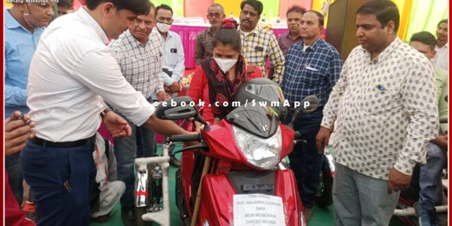 Scooty for 34 specially abled people for mobility in study and employment in sawai madhopur