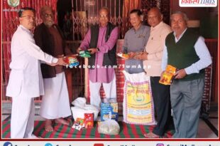 Srivijayeshwar Charitable Trust presented the material for the Bhandara in sawai madhopur