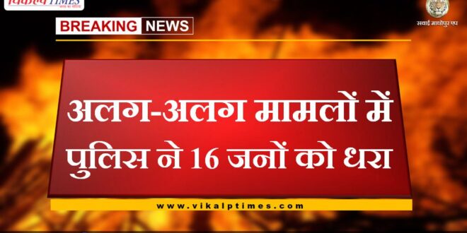 Police arrested 16 Accused in sawai madhopur