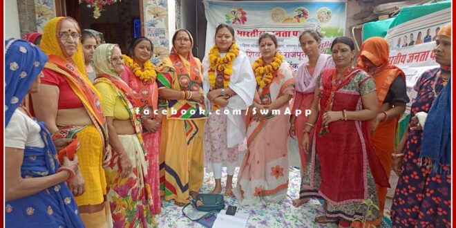 BJP Mahila Morcha district in-charge and president visited the mandals in sawai madhopur