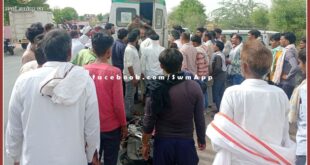 Bike riding teacher dies due to pickup collision, villagers jammed the highway in sawai madhopur