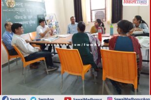 District Collector inspected the newly established library in Model School Surwal sawai madhopur