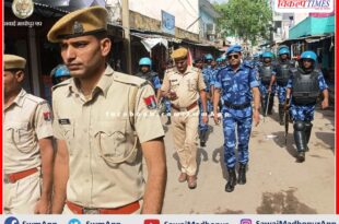 Rapid Action Force battalion took out flag march in Bamanwas