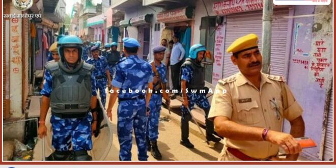 Rapid Action Force did flag march in Bamanwas