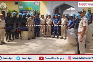 Rapid Action Force took out flag march in vulnerable areas in Bonli Sawai Madhopur