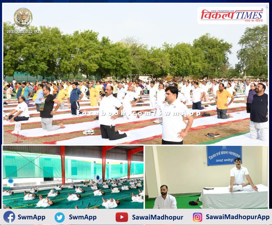 8th International Yoga Day celebrated in sawai madhopur