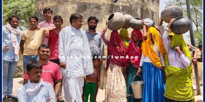 Angry women protested against drinking water problem in sawai madhopur
