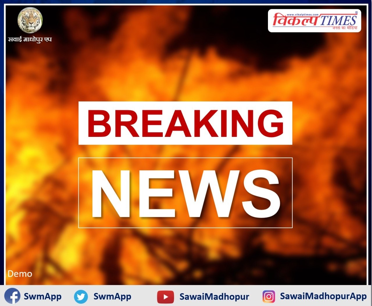 Due to unknown reasons, fire broke out in bamboo trees on Tonk - Sawai Madhopur highway