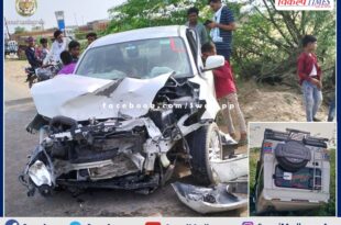 Fierce collision between Bolero jeep and car in sawai madhopur