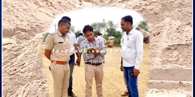 Police seized gravel stock in sawai madhopur