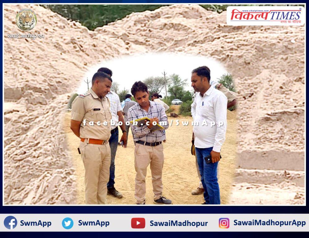 Police seized gravel stock in sawai madhopur