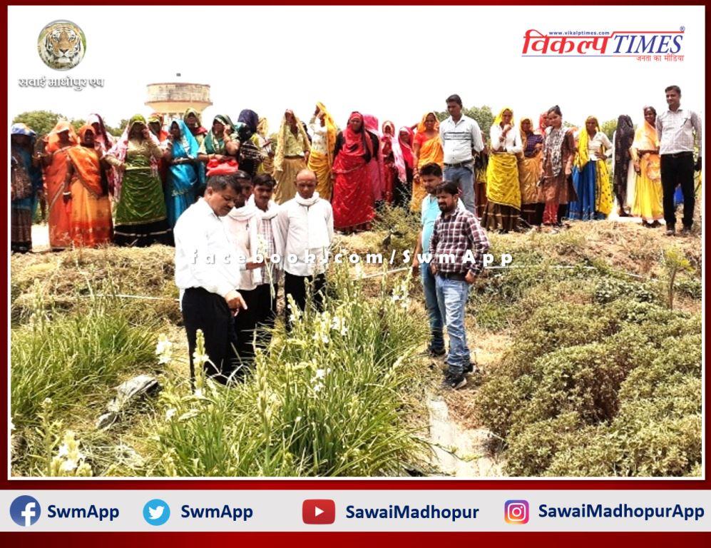 Women farmers were given a tour of Center of Excellence in Flowers in sawai madhopur