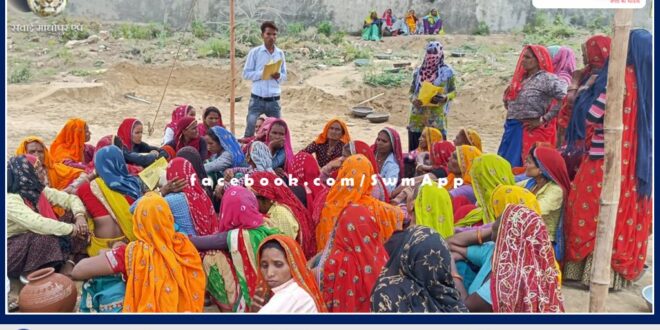 Information about child protection and rights given to people in Madhosinghpura village