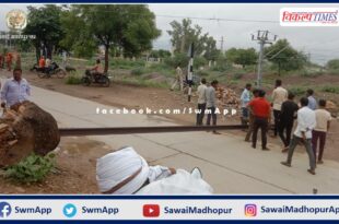 suddenly fell electric pole in sawai madhopur