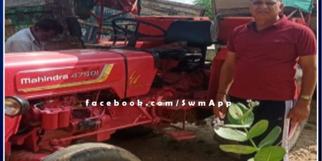 Bonli police station seized a tractor-trolley filled with illegal gravel in khirni sawai madhopur