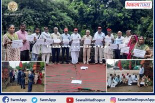 Demonstration against the murder of Dalit student and insult to the national flag in sawai madhopur