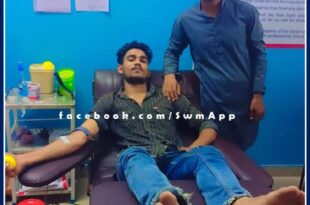 Donated blood by reaching Mahadevi Blood Bank in emergency