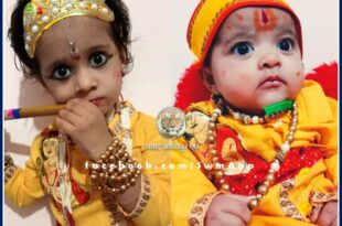 House-made tableau of Shri Krishna and Radha on Shri Krishna Janmashtami