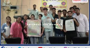 Poster competition organized on the elixir of independence in pg college sawai madhopur