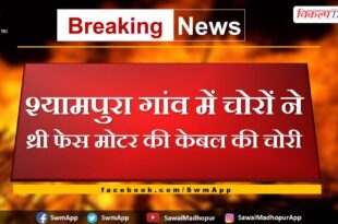 Thieves theft the cable of three phase motor in Shyampura village Sawai Madhopur