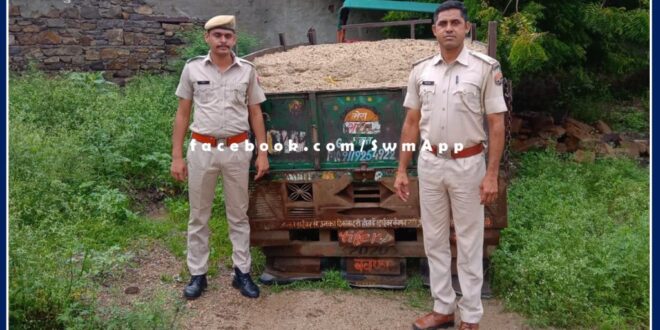Illegal Gravel filled Tractor trolley Seized in khandar