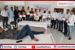 Blood donation camp organized in Ranthambore Nursing College Sawai Madhopur