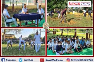 Cleanliness done by Sawai madhpur police in police line