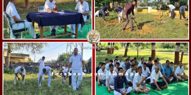 Cleanliness done by Sawai madhpur police in police line