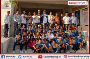 The students of Eklavya Barnala waved the flag in the Sawai Madhopur District in Kabaddi
