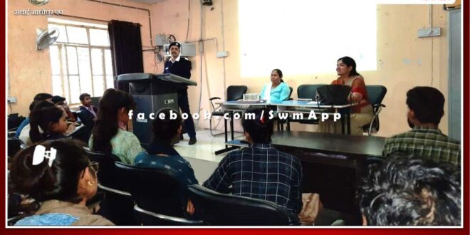 lecture on road safety and traffic rules organized in pg college sawai madhpur