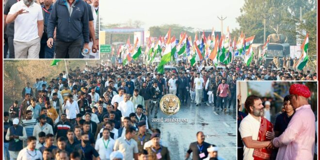 Rahul Gandhi,s Bharat Jodo Yatra entered the border of Dausa district from Sawai Madhopur