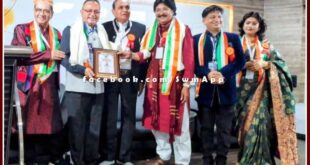 Sawai Madhopur Dr. Madhu Mukul Chaturvedi honored with Srijan Amrit Samman in Gandhi Nagar Gujarat
